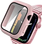 Akcesoria do smartwatchy - Alogy Obudowa 2w1 nakładka + szkło do Apple Watch 7 45mm Różowa 10985X7 - miniaturka - grafika 1