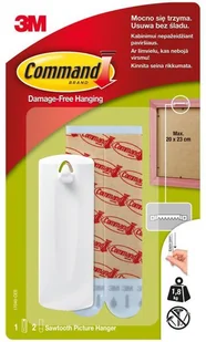 3M HACZYK COMMAND DO RAMEK Z UCHWYTEM 1szt 2pas BIAŁY - Taśmy klejące - miniaturka - grafika 3