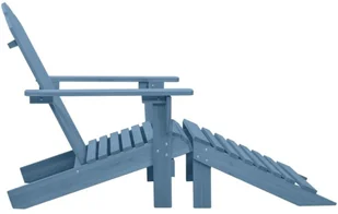 vidaXL Krzesło ogrodowe Adirondack z podnóżkiem, jodłowe, niebieskie! 315865 - Fotele i krzesła ogrodowe - miniaturka - grafika 3