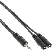 Adaptery i przejściówki - InLine wtyczka jack Y-Kabel, wtyczka jack 3,5 MM na 2 X 3,5 MM JACK, Stereo, czarna, czarny 2 m 99300B - miniaturka - grafika 1