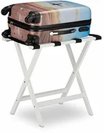 Wieszaki i stojaki - Relaxdays składany stojak na walizkę, z bambusa, do walizki i bagażu, półka na bagaż, wys. x szer. x gł.: 53,5 x 58 x 36,5 cm, biały 10023258 - miniaturka - grafika 1