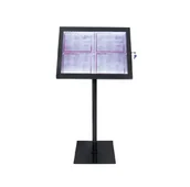 Wyposażenie lokali gastronomicznych - Securit Stojak menu LED | czarny | 650x100x(H)1200mm 110 - miniaturka - grafika 1
