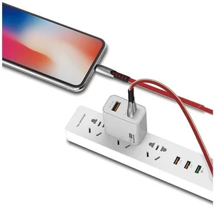 SENBONO SOMOSTEL KABEL USB IPHONE 2.4A CZERWONY 2400MAH QUICK CHARGER QC 3.0 1M POWERLINE METALOWE WTYKI BW02 BW02 Iphone red - Kable komputerowe i do monitorów - miniaturka - grafika 3