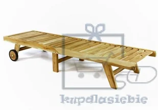 Divero Składany leżak z teakowego drewna - Leżaki ogrodowe - miniaturka - grafika 6