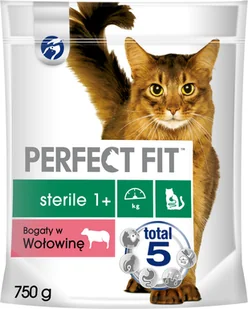 Perfect Fit Sterile 1+) 3 x 750g Bogaty w wołowinę sucha karma dla kotów po sterylizacji 40379-uniw - Mokra karma dla kotów - miniaturka - grafika 2