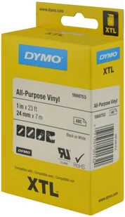 Dymo XTL All Purpose Tape Vinyl 24 mm x 7 m black to white 1868753 - Taśmy do drukarek barwiące - miniaturka - grafika 2