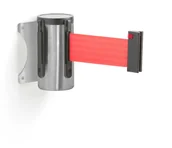 Wyposażenie miejsc publicznych - AJ Produkty Taśmowy system wygradzający, , 2300 mm, stal szczotkowana, czerwona taśma - miniaturka - grafika 1