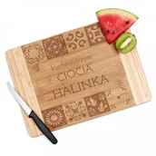 Gadżety dla niej i dla niego - Murrano Bambusowa Deska do Krojenia z Grawerem Kuchmistrzyni DSK-BMB2-026 - miniaturka - grafika 1
