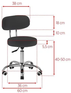 ACTIVESHOP Taboret Kosmetyczny Do Pedicure A-007 Czarny 10003_119728 - Krzesła i taborety kosmetyczne - miniaturka - grafika 3