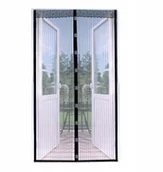 Moskitiery - Moskitiera Na Drzwi Paski Czarne 100X220 Magnetycz - miniaturka - grafika 1