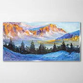 Obrazy i zdjęcia - PL Coloray Obraz Szklany zima śnieg drzewa góry 120x60cm - miniaturka - grafika 1