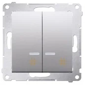 Wyłączniki światła i elektryczne - Kontakt Kontakt_Simon Łącznik krzyżowy podwójny z podświetleniem (moduł) 10AX. 250V. szybkozłącza srebrny mat DW7/2L.01/43 - miniaturka - grafika 1