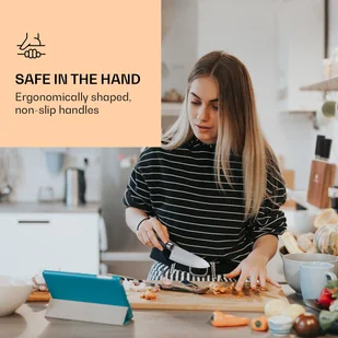 Klarstein Klarstein Kitano zestaw 8-częściowy Zestaw noży z blokiem 7 noży stal szlachetny drewniany blok KG10-KitanoAcacia - Noże kuchenne - miniaturka - grafika 2