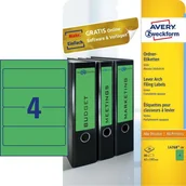 Etykiety do drukarek - Avery Zweckform Kolorowe etykiety na segregatory 61 x 192 mm zielony L4768-20 4768 N - miniaturka - grafika 1