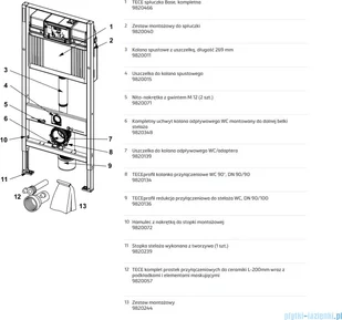 Tece stelaż podtynkowy TECEbase 112cm + przycisk czarny 9.400.407/9.240.407 | - Stelaże i zestawy podtynkowe do WC - miniaturka - grafika 3