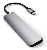 Części i akcesoria do laptopów - SATECHI SATECHI SLIM V2 HUB USB-C HDMI 4K USB SD MICRO SD Space Gray | MacBook ST-SCMA2M Slim Aluminum Type-C Multi-Port Adapter - miniaturka - grafika 1