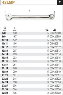 Beta KLUCZ PŁASKO-OCZKOWY POLER. DŁUGI 13X13M 42LMP/13 - Klucze i nasadki - miniaturka - grafika 2