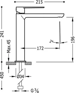 Tres Loft Tres bateria umywalkowa wysoka 200.203.03 20020303 - Baterie podtynkowe - miniaturka - grafika 2
