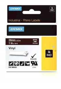 Dymo Oryginał RHINO taśma winylowa 24mm biała na brązowym 1805424 - Taśmy do drukarek barwiące - miniaturka - grafika 2