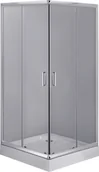 Kabiny prysznicowe - Deante UNKIA kwadratowa, szkło transparentne, 80x80 - miniaturka - grafika 1