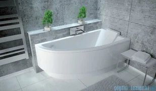 Besco  Praktika 140x70cm wanna asymetryczna prawa + obudowa + syfon ( #WAP-140-Np/OAP-140-Np/19975 ) - Wanny - miniaturka - grafika 4