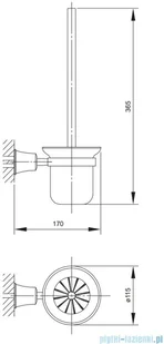 Omnires Art Line szczotka do Wc wisząca brąz antyczny AL53620BR - Wieszaki łazienkowe - miniaturka - grafika 2