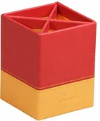 Notesy i bloczki - Rhodia 318913C pojemnik na długopisy (8 x 8 x 11 cm, praktyczny i wytrzymały, ze sztucznej skóry, elegancki, idealny do Twojego biura) 1 sztuka, czerwony 318913C - miniaturka - grafika 1