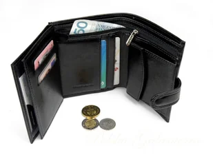 Andrus Portfel Męski Skórzany (PL) Skóra Licowa Duży Pionowy Z Zapięciem Dwa Skrzydełka Poziomy Suwak - Portfele - miniaturka - grafika 2