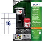 Dodatki do drukarek i skanerów - Avery b5274 50 A4 Ultra wytrzymały wodoszczelność GHS, BS5609 certyfikowane, etykiety do wszystkich drukarek, 52 X 74 MM, biały B5274-50 - miniaturka - grafika 1