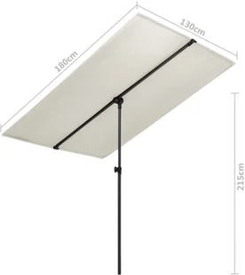 vidaXL Parasol ogrodowy na słupku aluminiowym, 180x130 cm, piaskowy vidaXL - Parasole ogrodowe - miniaturka - grafika 7