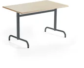 Stoły i stoliki do biura - AJ Produkty Stół PLURAL, 1200x800x720 mm, HPL, brzoza, antracyt - miniaturka - grafika 1