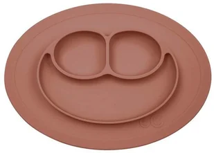 EZPZ Silikonowy Talerzyk z Podkładką Mały 2w1 Mini Mat Brązowy - Miseczki i talerzyki dla dzieci - miniaturka - grafika 5