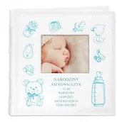 Albumy fotograficzne - NA Murrano Album mały z oknem nadruk dedykacja dla dziewczynki narodziny ALB-SO-WH-UV-039 - miniaturka - grafika 1