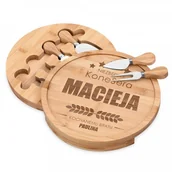 Deski do krojenia - Murrano Deska drewniana do sera zestaw akcesoria grawer dla brata DSK-SER2-024 - miniaturka - grafika 1