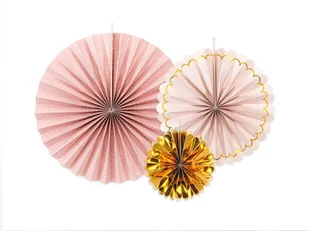 PartyDeco Rozeta wisząca "Premium Pink & Gold", mix, 3 szt RPK21 - Gadżety dla niej i dla niego - miniaturka - grafika 4