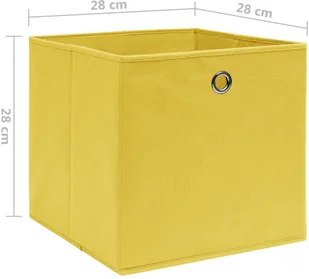 vidaXL vidaXL Pudełka z włókniny, 10 szt., 28x28x28 cm, żółte - Pudła i pojemniki do przechowywania - miniaturka - grafika 4