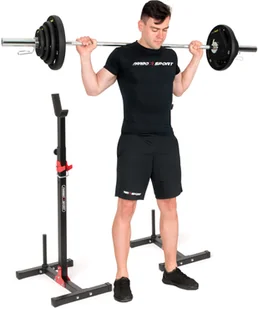 Marbo Sport Stojaki pod sztangę z asekuracją i miejscem na obciążenie (2 sztuki) MH-S202 - 5901720121639 - Stojaki na hantle i obciążenia - miniaturka - grafika 2