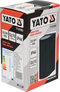 Yato LAMPA ŚCIENNA ZEWNĘTRZNA CZARNA ALUMINIOWA 2XGU10 YT-81902 YT-81902 - Lampy ogrodowe - miniaturka - grafika 3