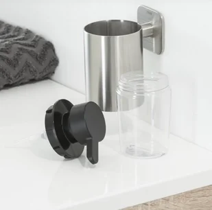 Tiger Colar Dozownik na mydło w płynie wiszący stal szczotkowana 13134.3.09.46 - Wieszaki łazienkowe - miniaturka - grafika 3