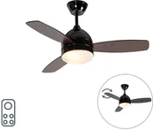 Wentylatory sufitowe - QAZQA Wентилятор потолочный черный с пультом дистанционного управления - Rotar - miniaturka - grafika 1