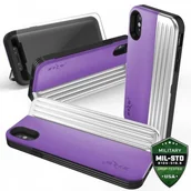 Etui i futerały do telefonów - Zizo Retro Series Etui iPhone X z kieszenią na karty + podstawka + szkło 9H na ekran (Purple/Silver) RET-IPH8-PUSL - miniaturka - grafika 1