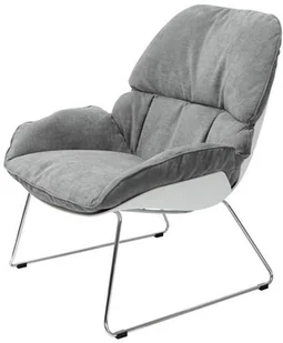 King Home Fotel NINO jasno szary, płozy - polipropylen, podstawa chromowana 45071-0 - Fotele - miniaturka - grafika 2