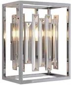 Lampy ścienne - Endon Kinkiet LAMPA ścienna ACADIA 81932 Endon prostokątna OPRAWA metalowa klatka glamour z kryształkami przezroczysta chromowana 81932 - miniaturka - grafika 1
