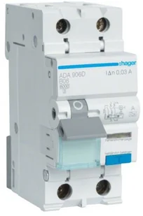 Hager Wyłącznik różnicowoprądowy z członem nadprądowym AFA956D 6A C 300mA A 2pol AFA956D - Wyłączniki światła i elektryczne Hager Wyłącznik różnicowoprądowy z członem nadprądowym AFA956D 6A C 300mA A 2pol AFA956D - Wyłączniki światła i elektryczne - miniaturka - grafika 1