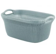 Kosze na bieliznę - Curver Kosz do przenoszenia prania Knit, szaroniebieski - miniaturka - grafika 1