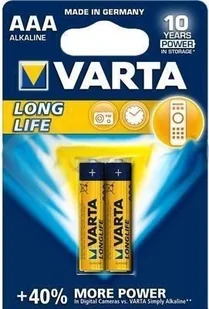 Varta 2x Baterie alkaliczne Longlife LR3/ AAA VAR17 - Baterie i akcesoria - miniaturka - grafika 2