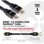 Kable komputerowe i do monitorów - Club3D Kabel Hdmi 2.0 4K60 Hz RedMere 10 m / 32,8 - miniaturka - grafika 1