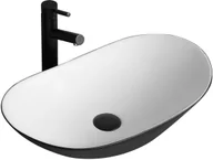 Umywalki - Rea Umywalka nablatowa Royal Black White U6600 - miniaturka - grafika 1