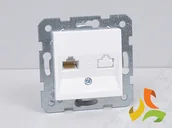 Gniazdka elektryczne - VIKO Gniazdo komputerowe pojedyncze białe KARRE 90963632/VIK - miniaturka - grafika 1