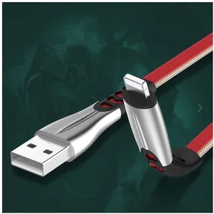 SENBONO SOMOSTEL KABEL USB IPHONE 2.4A CZERWONY 2400MAH QUICK CHARGER QC 3.0 1M POWERLINE METALOWE WTYKI BW02 BW02 Iphone red - Kable komputerowe i do monitorów - miniaturka - grafika 2